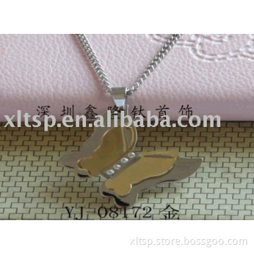 TC21 Gold Plated Butterfly Pendant with CZ
